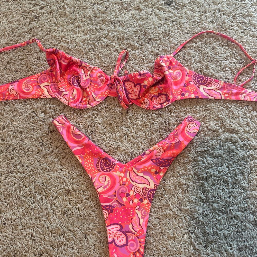 Kulani Kinis Pink and Orange Swirl Bikini